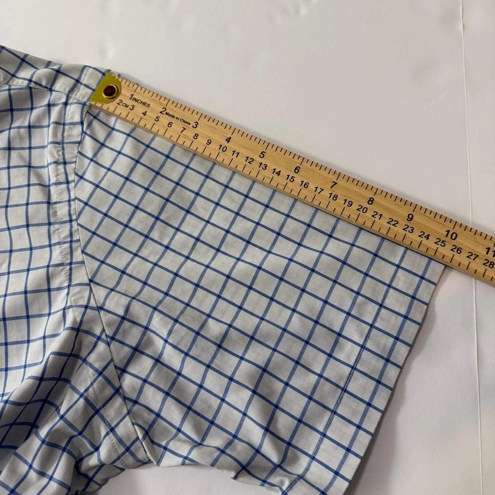 Polo Ralph Lauren Mens Large Classic Fit Performance Shirt Blue White Check